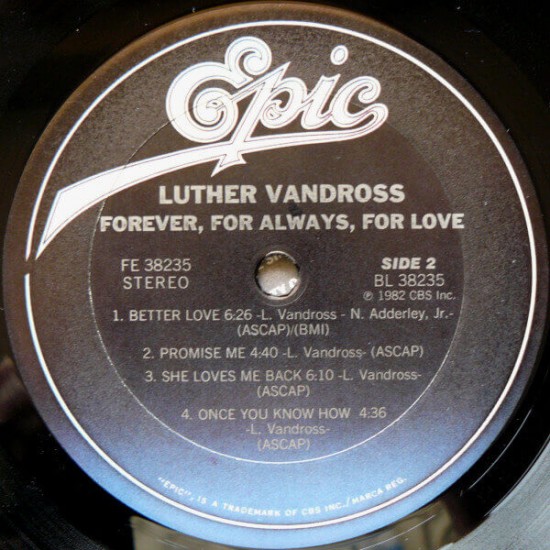 Luther vandross forever for always for love 1987 i plak sesi